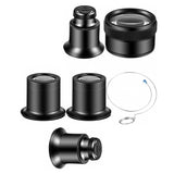 5 Pcs Jewelers Loupe 10X 20X Monocular Magnifier Eye Loop Magnifying Glass