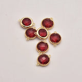 5 Pcs/Lot Ruby Double Pendant Natural Stone Jade Charms For Jewelry Making