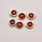 5 Pcs/Lot Ruby Double Pendant Natural Stone Jade Charms For Jewelry Making
