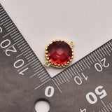 5 Pcs/Lot Ruby Double Pendant Natural Stone Jade Charms For Jewelry Making