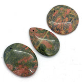 5 Pcs Flower Green Stone Pendant Necklace Reiki Healing Natural Stone Pendant