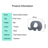 5 Pcs Silicone Elephant Teethers DIY Nursing Necklace BPA-Free Baby Teether