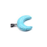 5 Pcs Moon Shape Healing Crystal Stone Pendants Agate Charms