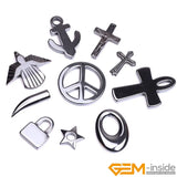 5 Pcs Hematite Pendants Assorted Shapes DIY Necklace Jewelry Bead