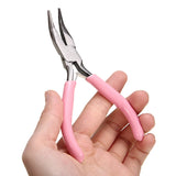 5 Pcs Pink Jewelry Pliers Set Repair Tools Beading Hand Tools