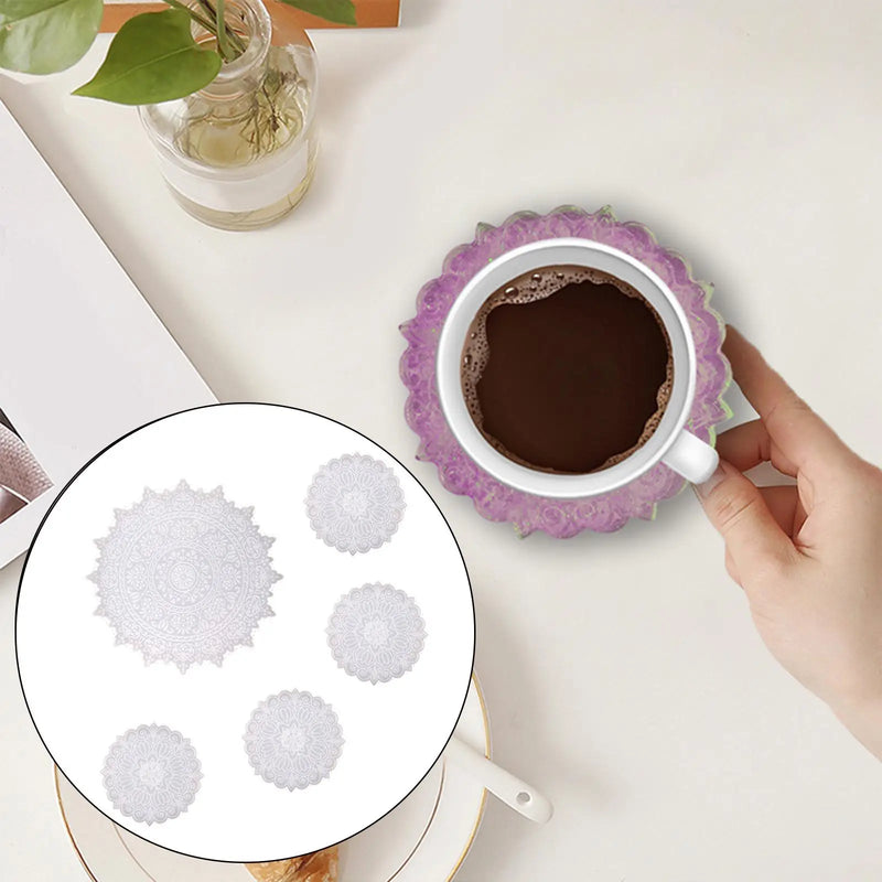 5 Pcs Silicone Agate Coaster for Resin Casting