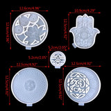 5 Pcs Round Yoga Pendant Coaster Epoxy Resin Molds for DIY Craft Home Decor