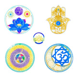 5 Pcs Round Yoga Pendant DIY Coaster Molds Silicone Tray Epoxy Resin Casting