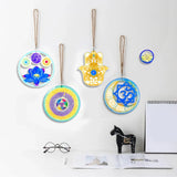 5 Pcs Round Yoga Pendant DIY Coaster Molds Silicone Tray Epoxy Resin Casting
