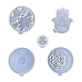 5 Pcs Round Yoga Pendant Coaster Epoxy Resin Molds for DIY Craft Home Decor