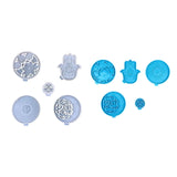 5 Pcs Round Yoga Pendant Coaster Epoxy Resin Molds for DIY Craft Home Decor