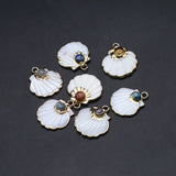 5 Pcs Scallop Shape Natural Shell Pendants for Jewelry Making