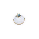 5 Pcs Scallop Shape Natural Shell Pendants for Jewelry Making