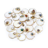 5 Pcs Scallop Shape Natural Shell Pendants for Jewelry Making