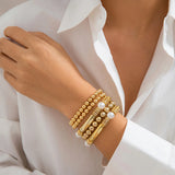 5 Pcs Layered CCB Beads Bracelets Set for Women Charms