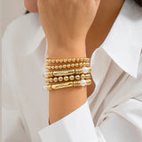 5 Pcs Layered CCB Beads Bracelets Set for Women Charms