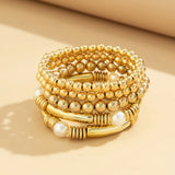 5 Pcs Layered CCB Beads Bracelets Set for Women Charms