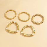 5 Pcs Layered CCB Beads Bracelets Set for Women Charms