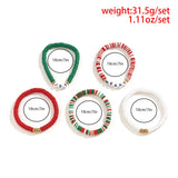 5 Pcs Colorful Christmas Clay Chain Letter Charm Bracelets