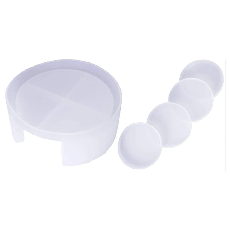 5 Pcs/Set Coaster Epoxy Resin Mold Cup Mat Pad Silicone Mould DIY Crafts Tools