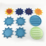 5 Pcs Coaster + Stand Epoxy Resin Mold Cup Mat+Holder Base Silicone Mould DIY