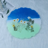 5 Pcs Coaster Tray Epoxy Resin Mold DIY Crafts Decorations Casting Tools