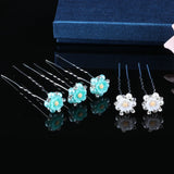 5 Pcs Crystal Pearl Bridal Hairpin Clips Wedding Hair Jewelry
