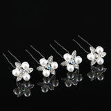 5 Pcs Crystal Pearl Bridal Hairpin Clips Wedding Hair Jewelry