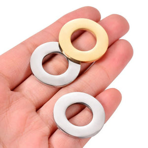5 Pcs Stainless Steel Hollow Circle Charm Pendant 25mm