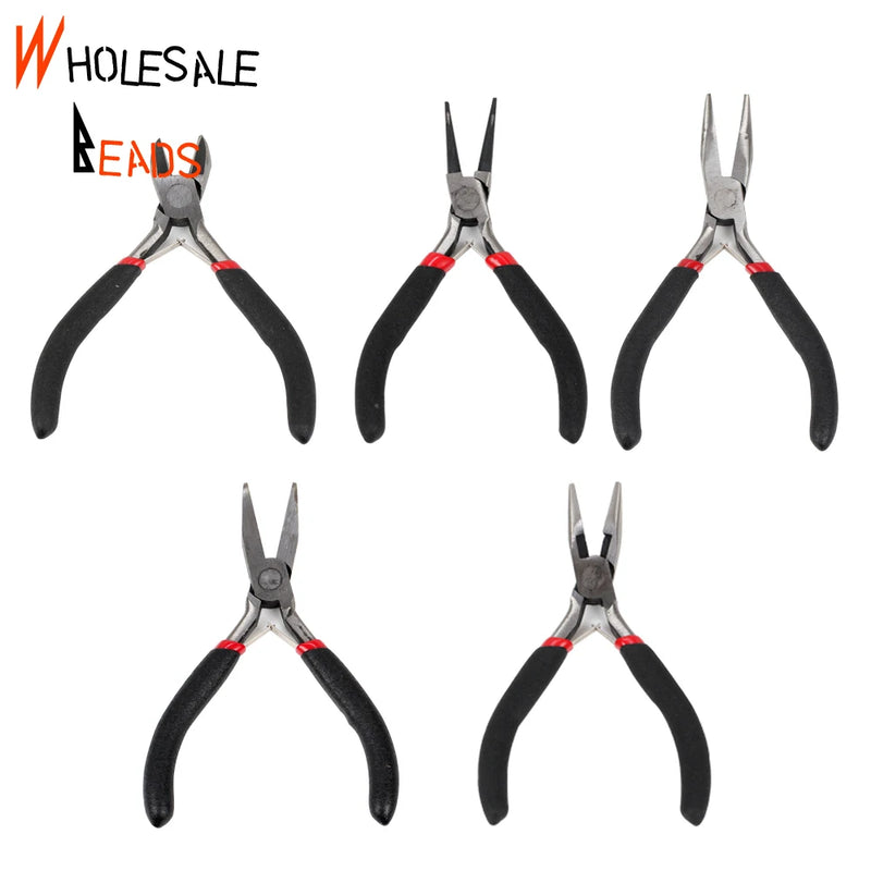 5 Pcs Stainless Steel Needle Nose Pliers Jewelry Hand Tool 12.5cm