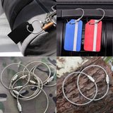 5 Pcs Stainless Steel Key Chain Ring for Outdoor Hiking Luggage