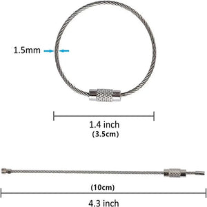 5 Pcs Stainless Steel Key Chain Ring for Outdoor Hiking Luggage