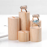 5 Pcs Wooden Ring Jewelry Display Stand Holder Cone Shape F3MF