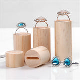 5 Pcs Wooden Ring Jewelry Display Stand Holder Cone Shape F3MF