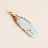 5 Pcs Rose Quartz Hexagonal Column Pendant Charms for Jewelry Making