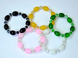 5 Pcs/Lot Crystal Gem Rhinestone Bracelets & Bangles, Mixed Colors