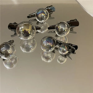 5 Pcs Glass Ball Hair Pins Girls Women Hair Accessories Punk Circle Hair Clips