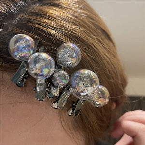 5 Pcs Glass Ball Hair Pins Girls Women Hair Accessories Punk Circle Hair Clips