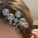 5 Pcs Glass Ball Hair Pins Girls Women Hair Accessories Punk Circle Hair Clips