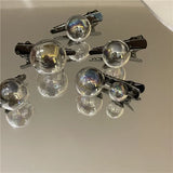 5 Pcs Glass Ball Hair Pins Girls Women Hair Accessories Punk Circle Hair Clips