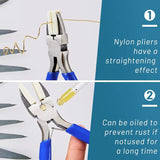 5 Pcs Purple Mandrels & Chain Nose Pliers Set Jewelry Making Wire Wrapping Tool