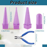 5 Pcs Purple Mandrels & Chain Nose Pliers Set Jewelry Making Wire Wrapping Tool
