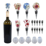 5 Piece Geometric Bottle Stopper Resin Casting Molds w/ Stoppers