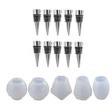 5Pc Geometric Bottle Stopper Resin Casting Molds with 10Pcs Stoppers
