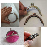 Metal Wallet Frame Kiss Clasp Lock 5-Piece Set DIY Coin Bag Craft, 3.3"