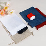 5 Piece Polyester Linen Drawstring Bags For Gift Jewelry Storage