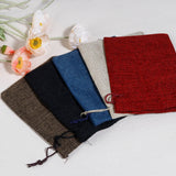 5 Piece Polyester Linen Drawstring Bags For Gift Jewelry Storage