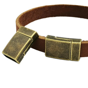 5 Bronze Magnetic Clasps 10mm for Bracelet Making Leather Strip Glue Watchband