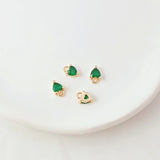5pc 14K Copper Clad Zirconium Peach Pendant DIY Bracelet Earring Accessories