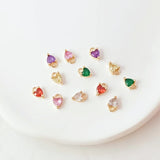 5pc 14K Copper Clad Zirconium Peach Pendant DIY Bracelet Earring Accessories